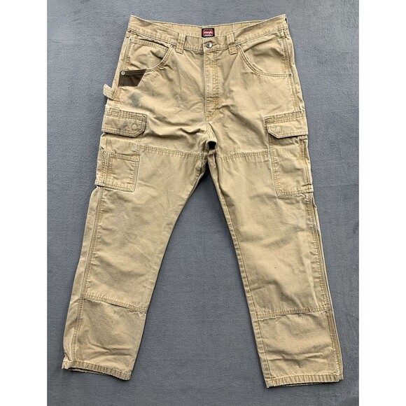 Wrangler Other - Wrangler Cargo Workwear Pants Mens Size 38 X 31 Beige Outdoor Heavily Stained